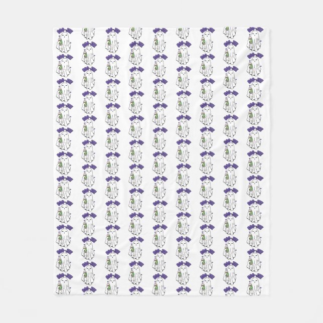 Boo-Jee Cute halloween Ghost med iserad kaffe Fleecefilt (Framsidan)