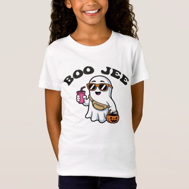 BOO-JEE Ghost – Funny Boujee Halloween Design T Shirt (Framsida)
