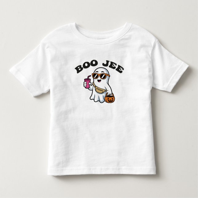 BOO-JEE Ghost – Funny Boujee Halloween Design T Shirt (Framsida)