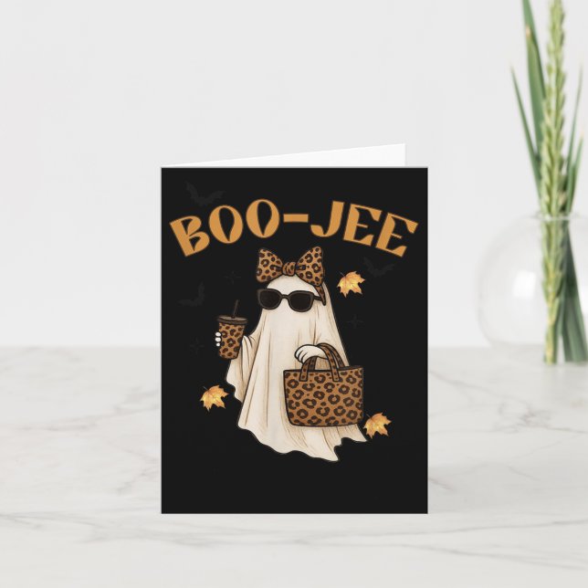 Boo-jee Ghost,leopard Spooky Season,halloween Coff Kort (Framsida)