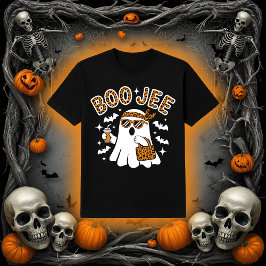 Boo-Jee Ghost | Trendig Leopard Print Halloween T Shirt