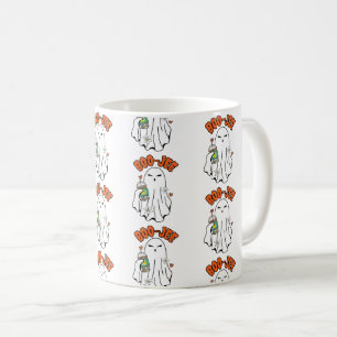 Boo-Jee Halloween Ghost med iserad kaffe i handen Kaffemugg