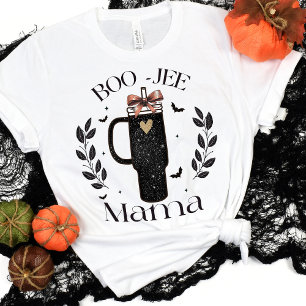 Boo Jee Mamma Fladdermus Bow Halloween Funny T Shirt