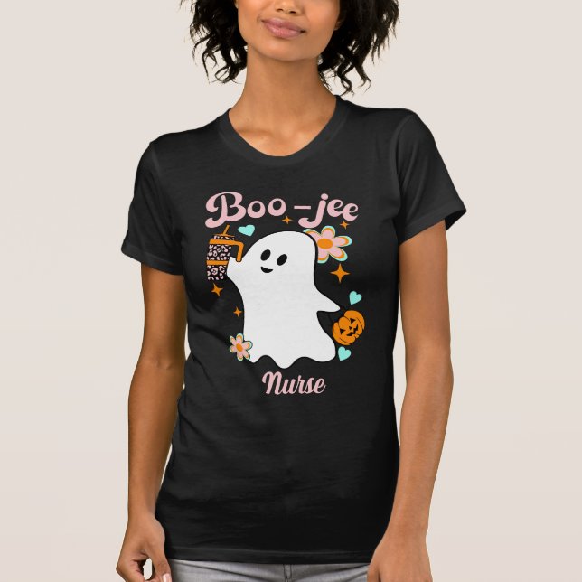 Boo-Jee Nurse | Retro Ghost T Shirt (Framsida)
