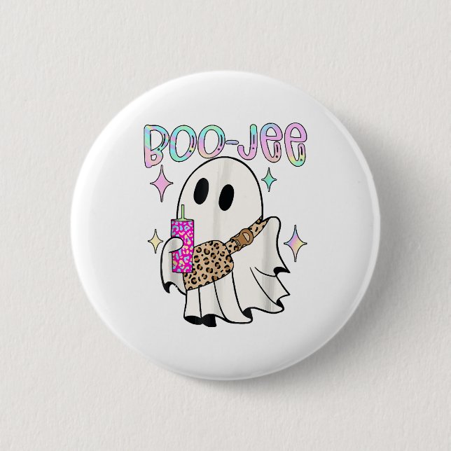 Boo Jee Rolig Halloween Spöke Knapp (Framsida)
