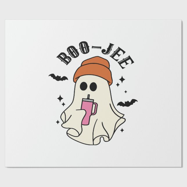 Boo-Jee rolig Halloween Tumbler-Inspirerad Spöke Presentpapper (Platt)