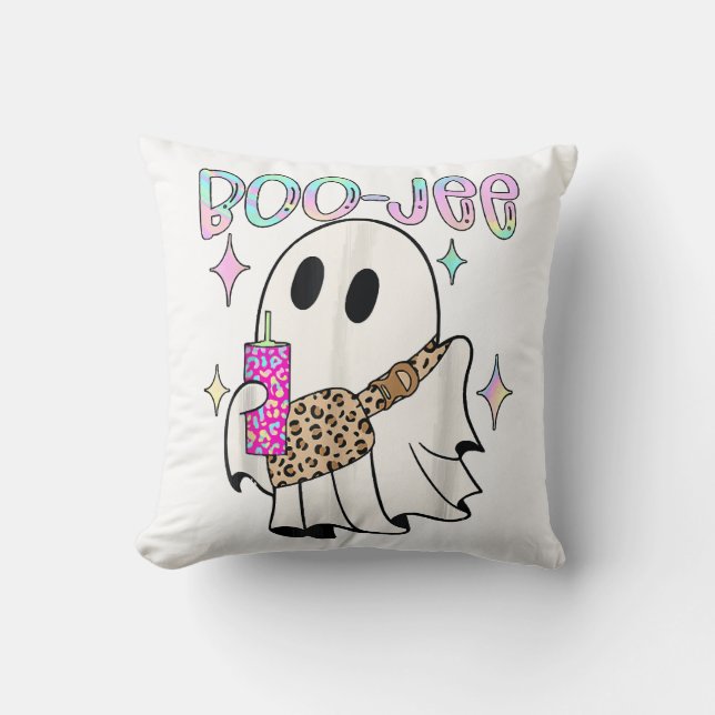 Boo Jee Roligt Halloween-spöke Kudde (Framsida)