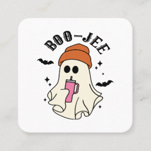 Boo-Jee roligt Halloween Tumbler-Inspired Ghost Fyrkantigt Visitkort