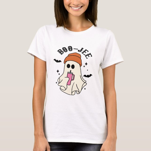 Boo-Jee roligt Halloween Tumbler-Inspired Ghost T Shirt (Framsida)