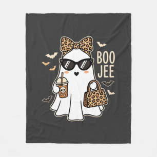 Boo Jee Söt Spöke Halloween Leopard Design_1 Fleecefilt