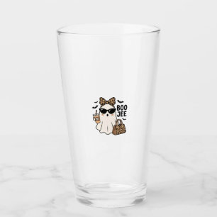 Boo Jee Spök Halloween Leopard Slöja Vektor Design Glaskopp