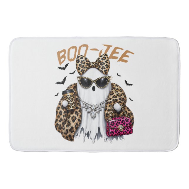 Boo-JEE Spök Leopard Coquette Halloween Badrumsmatta (Framsidan)