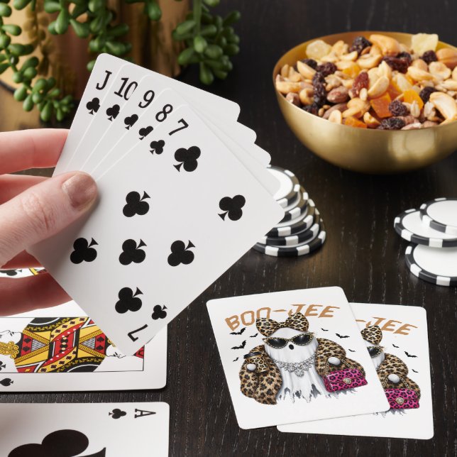 Boo-JEE Spök Leopard Coquette Halloween Casinokort (På plats)