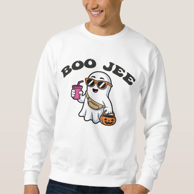 BOO-JEE Spöke – Rolig Boujee Halloween-design Lång Ärmad Tröja (Framsida)