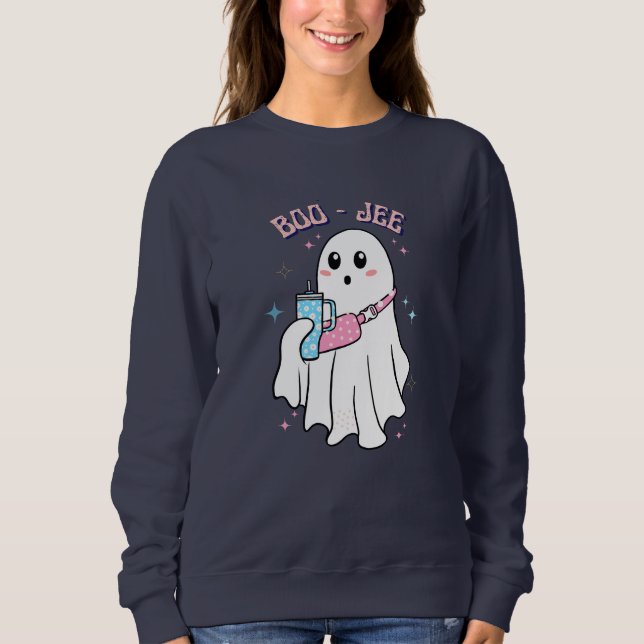 BOO-JEE Spooky Cute Ghost Halloween Costume Design T Shirt (Framsida)