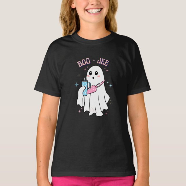 BOO-JEE Spooky Cute Ghost Halloween Costume Design T Shirt (Framsida)