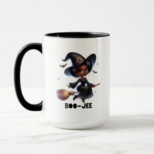 Boo-Jee Svart Häxa Halloween Mugg