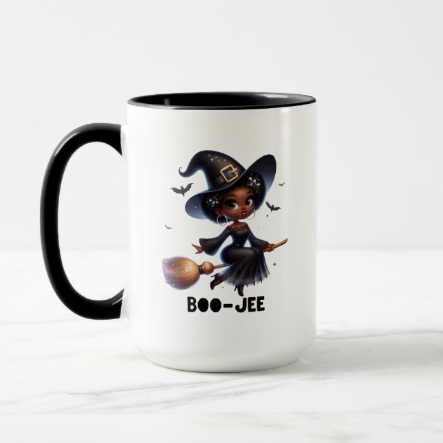 Boo-Jee Svart Häxa Halloween Mugg (Vänster)