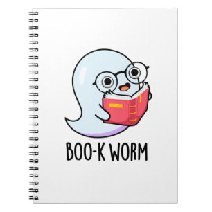 Boo-k Mask Funny Halloween Bookworm Ghost Pun Anteckningsbok