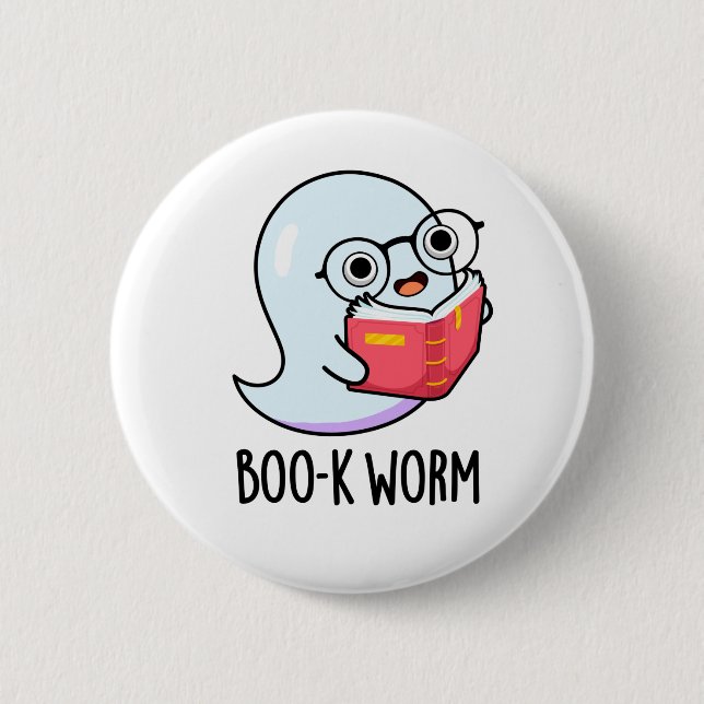 Boo-k Mask Funny Halloween Bookworm Ghost Pun Knapp (Framsida)