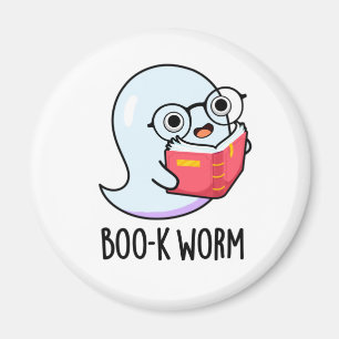 Boo-k Mask Funny Halloween Bookworm Ghost Pun Magnet