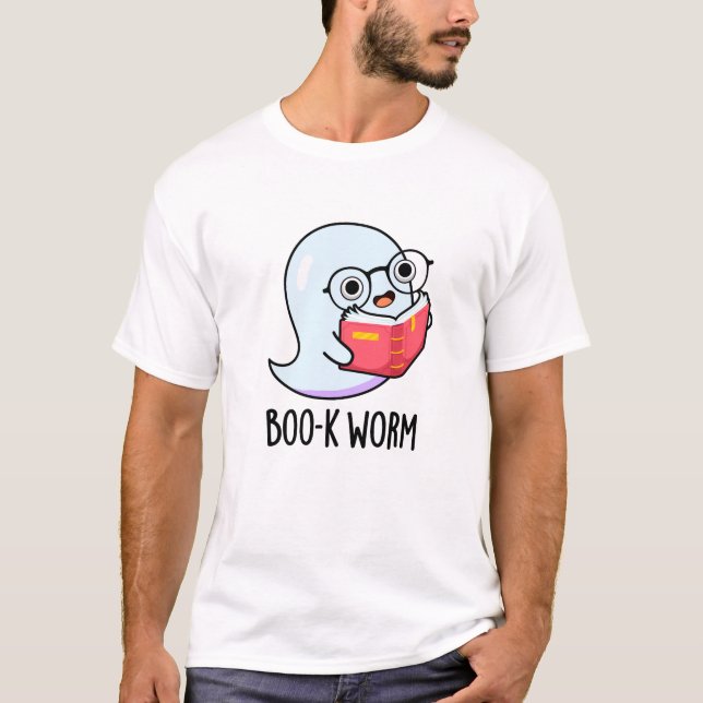 Boo-k Mask Funny Halloween Bookworm Ghost Pun T Shirt (Framsida)