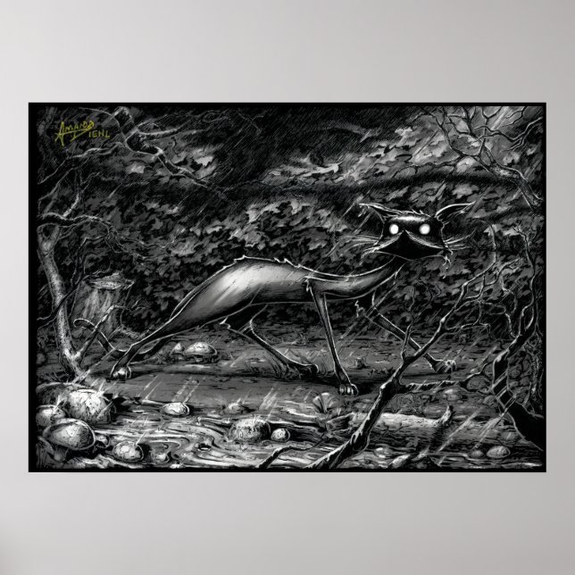 Boo Kattunge Caught i en åskstorm Poster (Framsidan)