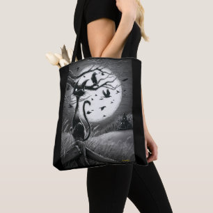 Boo Kattunge har en olustig Vind Tote Bag Tygkasse