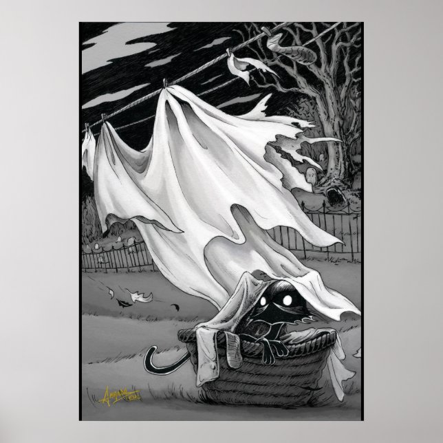 Boo Kattunge hjälper till med Tvätt Poster (Framsidan)