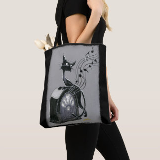 Boo Kattunge hör Music Tote Bag Tygkasse