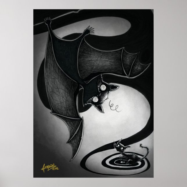 Boo Kattunge med ett Poster av Yzzy Fladdermus (Framsidan)