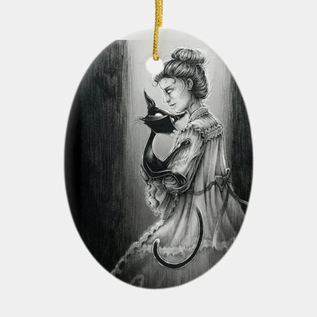 Boo Kattunge med hennes prydnadsföremål Julgransprydnad Keramik (Framsidan)