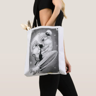 Boo Kattunge Rockets till Måne Tote Bag Tygkasse