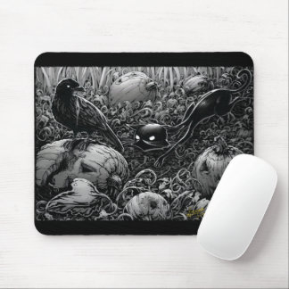 Boo Kattunge Stalks a Raven Mouse Pad Musmatta