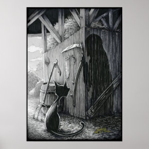 Boo Kattunge Stares vid Poster av skuggor
