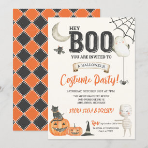 BOO Kid Friendly Halloween Costume Party Inbjudningar