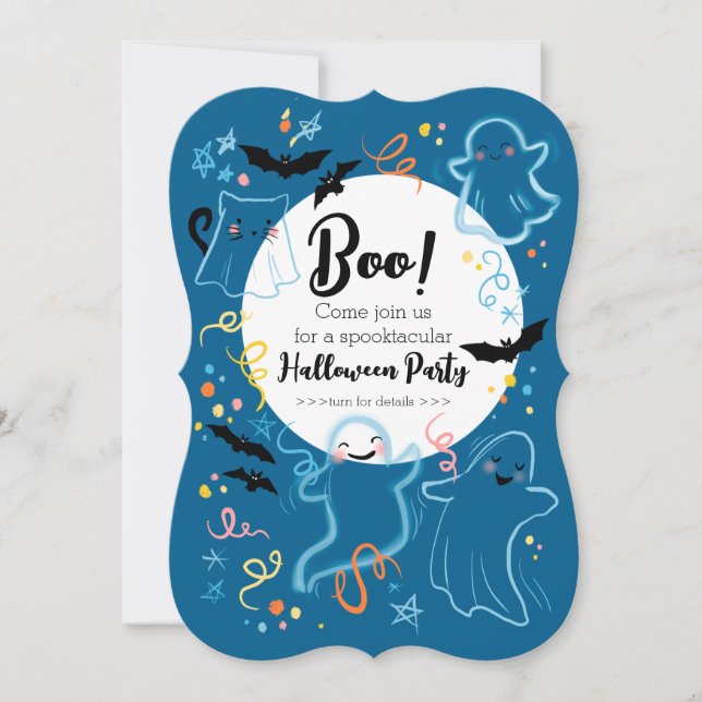 Boo! Kid:s inbjudan till Halloween fest (Framsida)