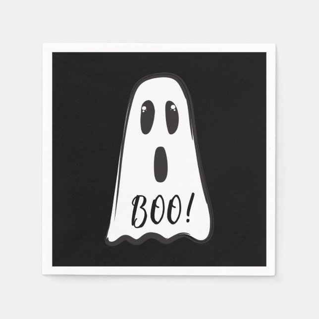 BOO! Kuslig söt spök Halloween kostym fest  Pappersservett (Framsidan)