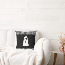 BOO! Kuslig söt spökhalloween svart vit