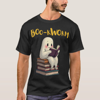 Boo-kworm läser mer Bokar Ghost läser Halloween T Shirt