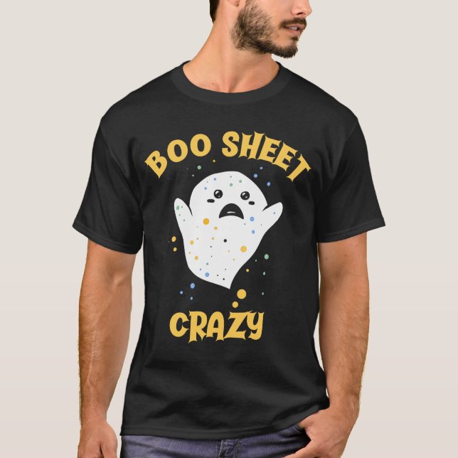 Boo Lakan Crazy Baby Ghost Halloween T Shirt (Framsida)