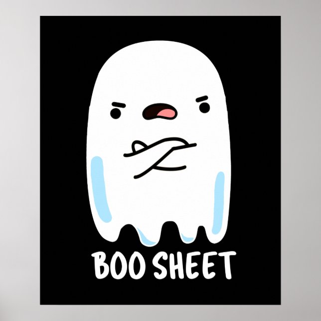 Boo Lakan Funny Halloween Ghost Pun Mörk BG Poster (Framsidan)