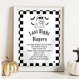 Boo Late Night Diaper, Baby Shower Game Poster