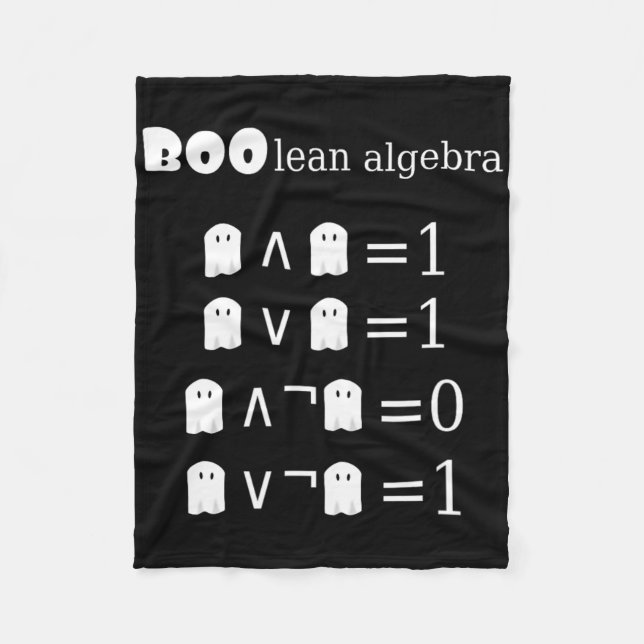 Boo-lean Algebra Halloween Math Fleecefilt (Framsidan)