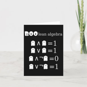 Boo-lean Algebra Halloween Math Kort