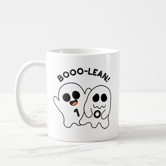 Boo-lean Funny Computer Ghost Boolean Pun Kaffemugg (Vänster)
