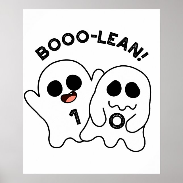 Boo-lean Funny Computer Ghost Boolean Pun Poster (Framsidan)
