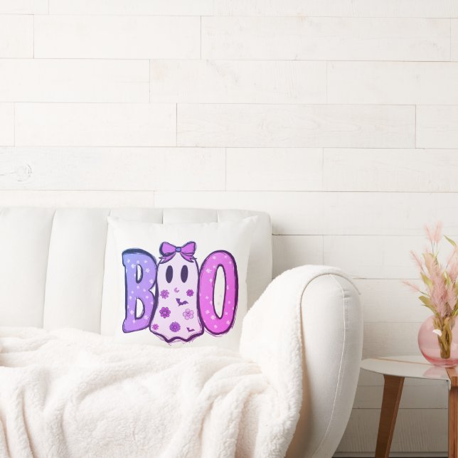 Boo Lila Shades och Ghost White Halloween Kudde (Soffa)