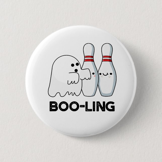 Boo ling Funny Halloween Bowling Ghost Pun Knapp (Framsida)