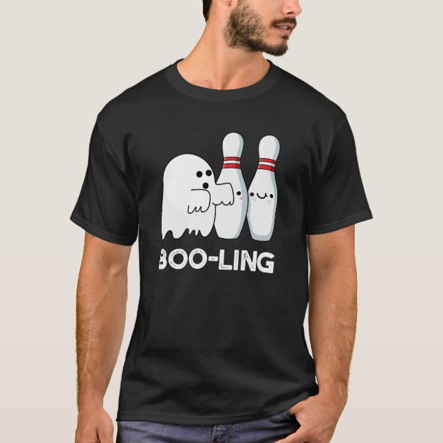 Boo ling Funny Halloween Bowling Ghost Pun Mörk BG T Shirt (Framsida)